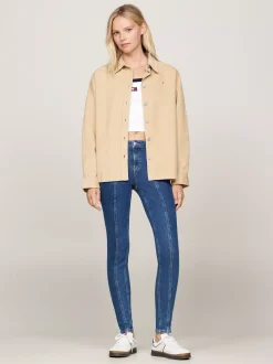 Jeansy*Tommy Hilfiger Obcisłe Jeansy Nora Ze Szwami Z Przodu DENIM MEDIUM