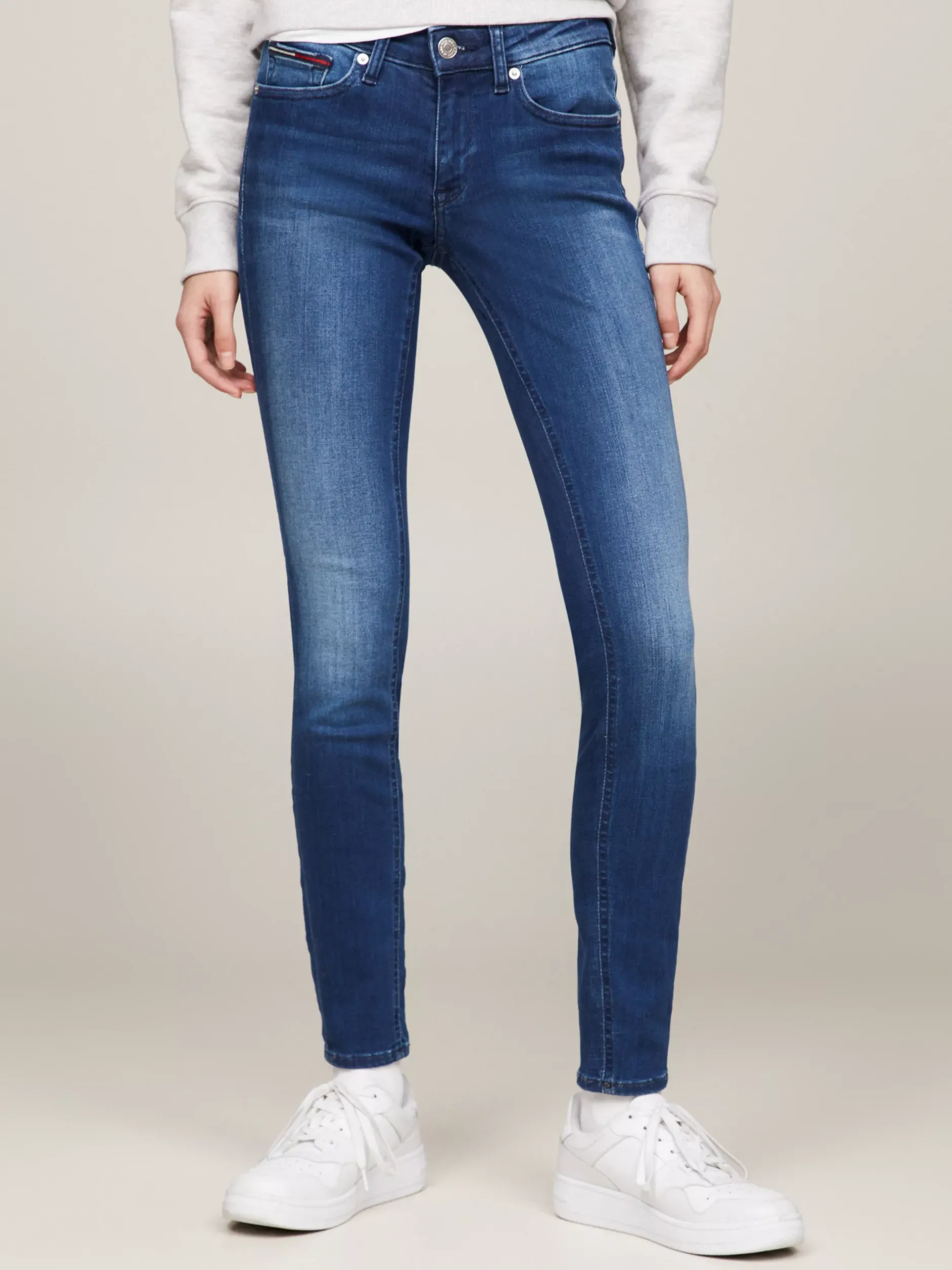 Jeansy*Tommy Hilfiger Obcisłe Jeansy Sophie Z Niskim Stanem NEW NICEVILLE MID BLUE STRETCH