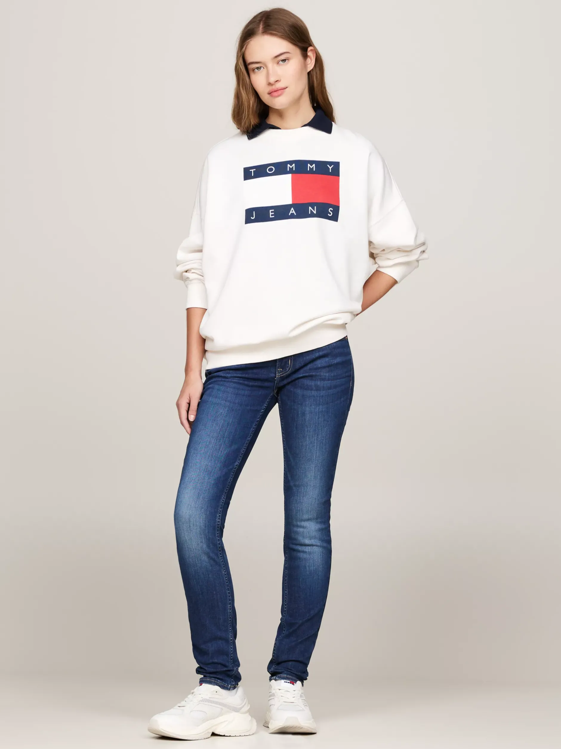 Jeansy*Tommy Hilfiger Obcisłe Jeansy Sophie Z Niskim Stanem DENIM DARK