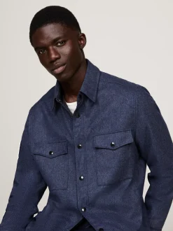 Garnitury I Kostiumy|Kurtki & Płaszcze*Tommy Hilfiger Ocieplana Flanelowa Kurtka Koszulowa BLUE