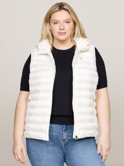 Kurtki & Płaszcze*Tommy Hilfiger Ocieplana Kamizelka Curve Signature ANCIENT WHITE