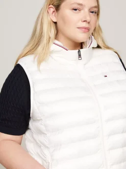Kurtki & Płaszcze*Tommy Hilfiger Ocieplana Kamizelka Curve Signature ANCIENT WHITE
