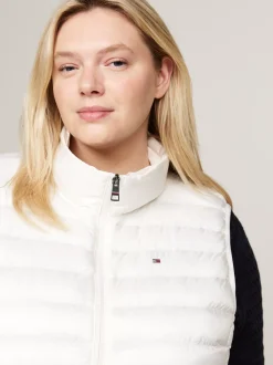 Kurtki & Płaszcze*Tommy Hilfiger Ocieplana Kamizelka Curve Signature ANCIENT WHITE