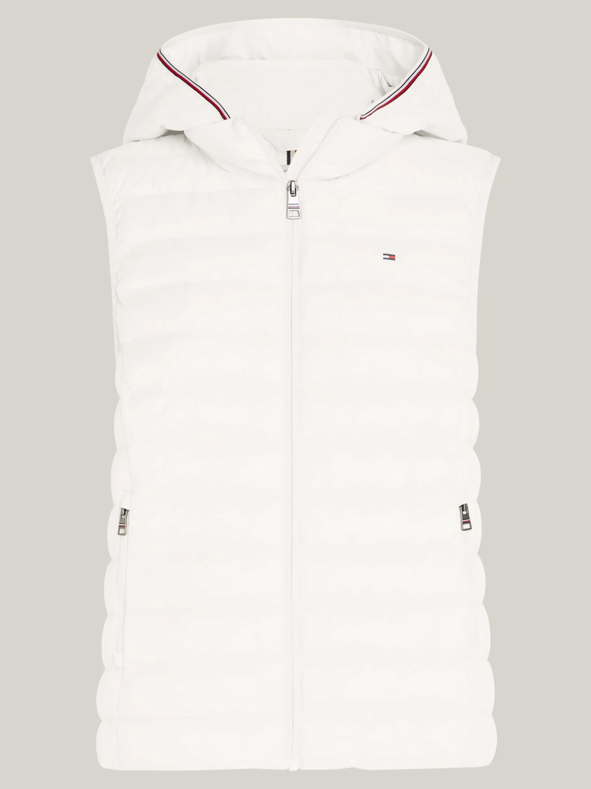 Kurtki & Płaszcze*Tommy Hilfiger Ocieplana Kamizelka Curve Signature ANCIENT WHITE