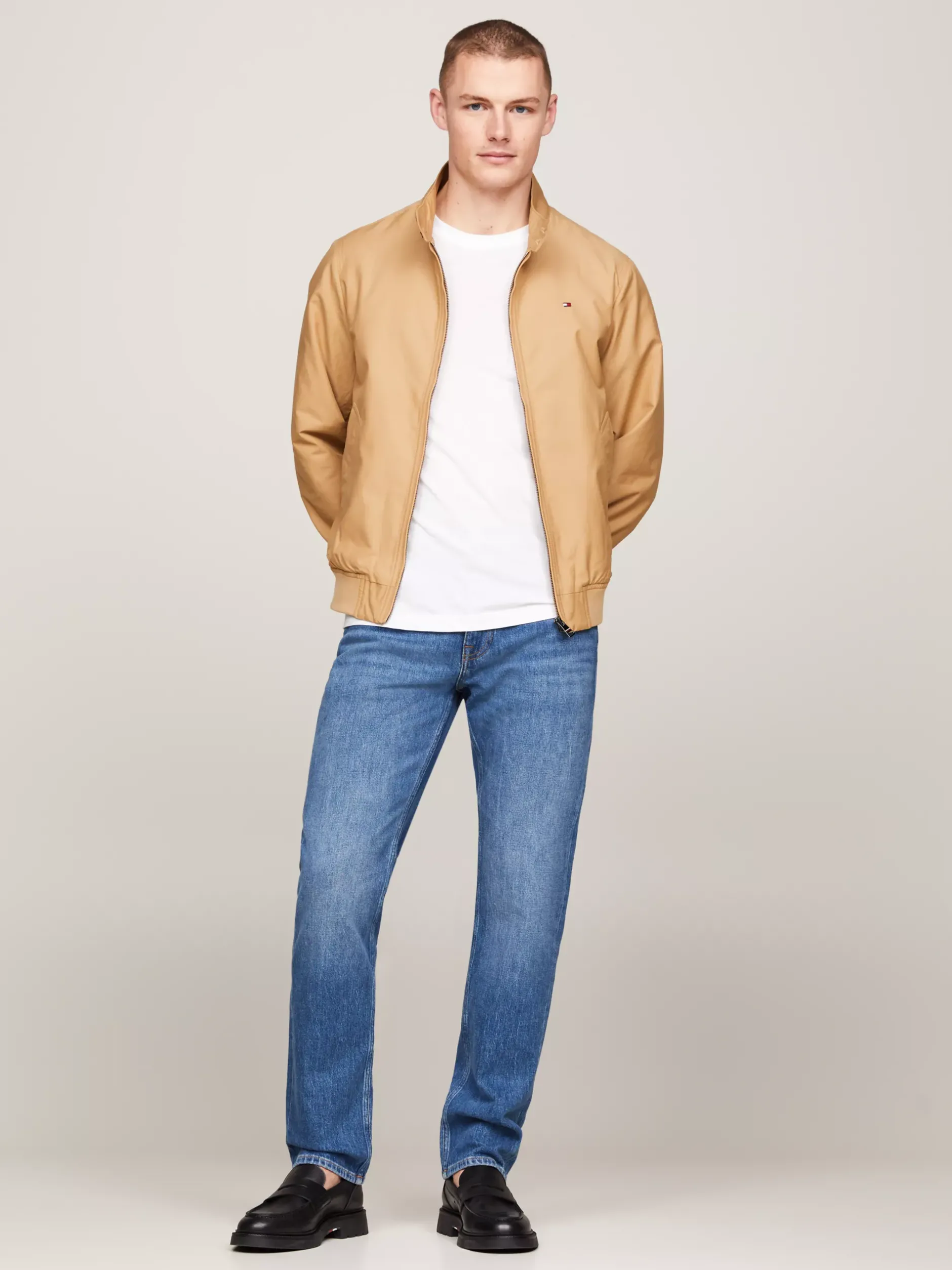 Kurtki & Płaszcze|Bomberki*Tommy Hilfiger Ocieplana Kurtka Harrington TH CLASSIC KHAKI