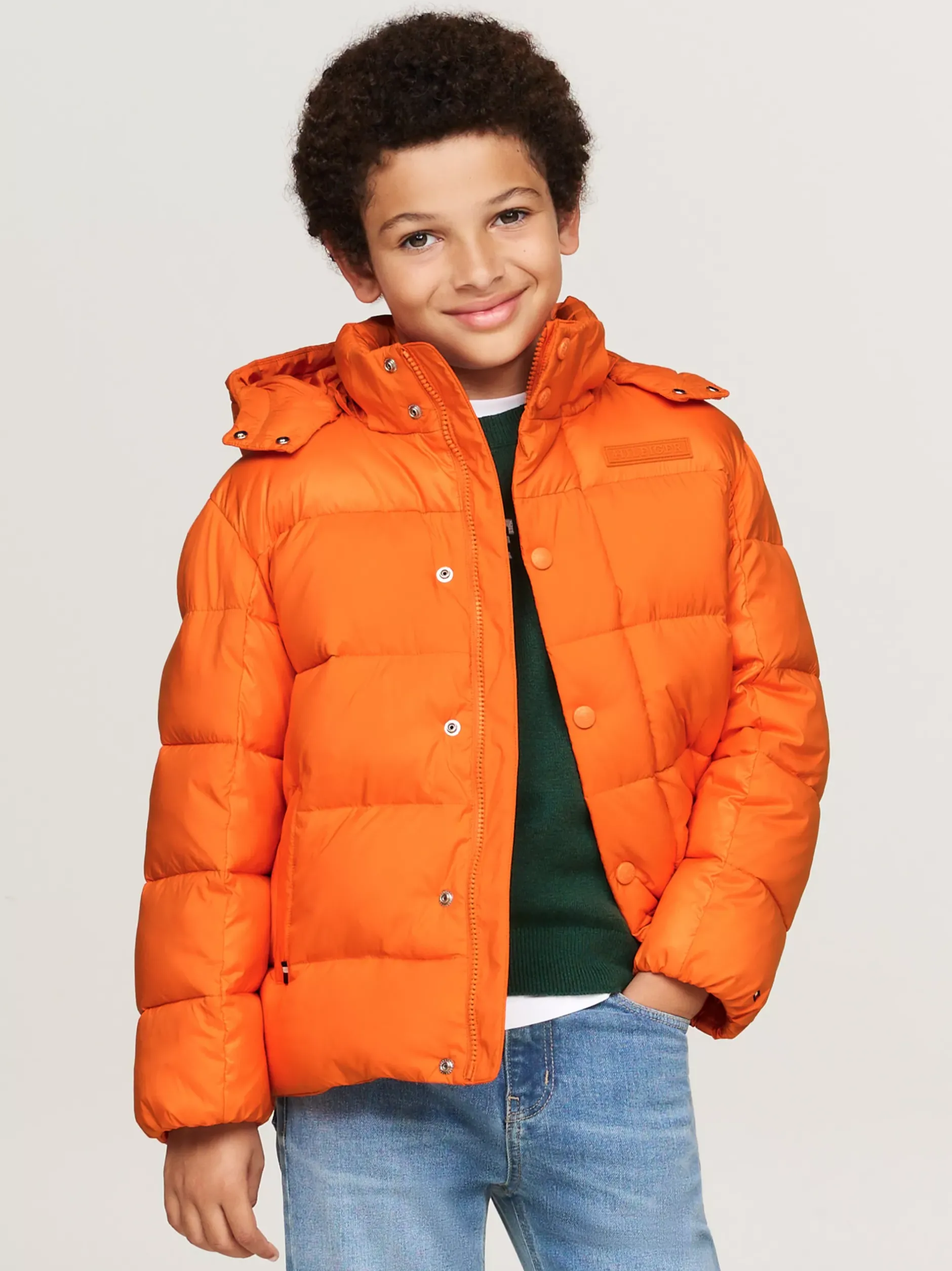 Kurtki*Tommy Hilfiger Ocieplana Kurtka O Luźnym Kroju ORANGE THUNDER