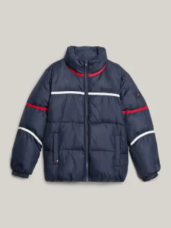 Kurtki I Płaszcze|Kurtki*Tommy Hilfiger Ocieplana Kurtka W Paski O Luźnym Kroju DESERT SKY