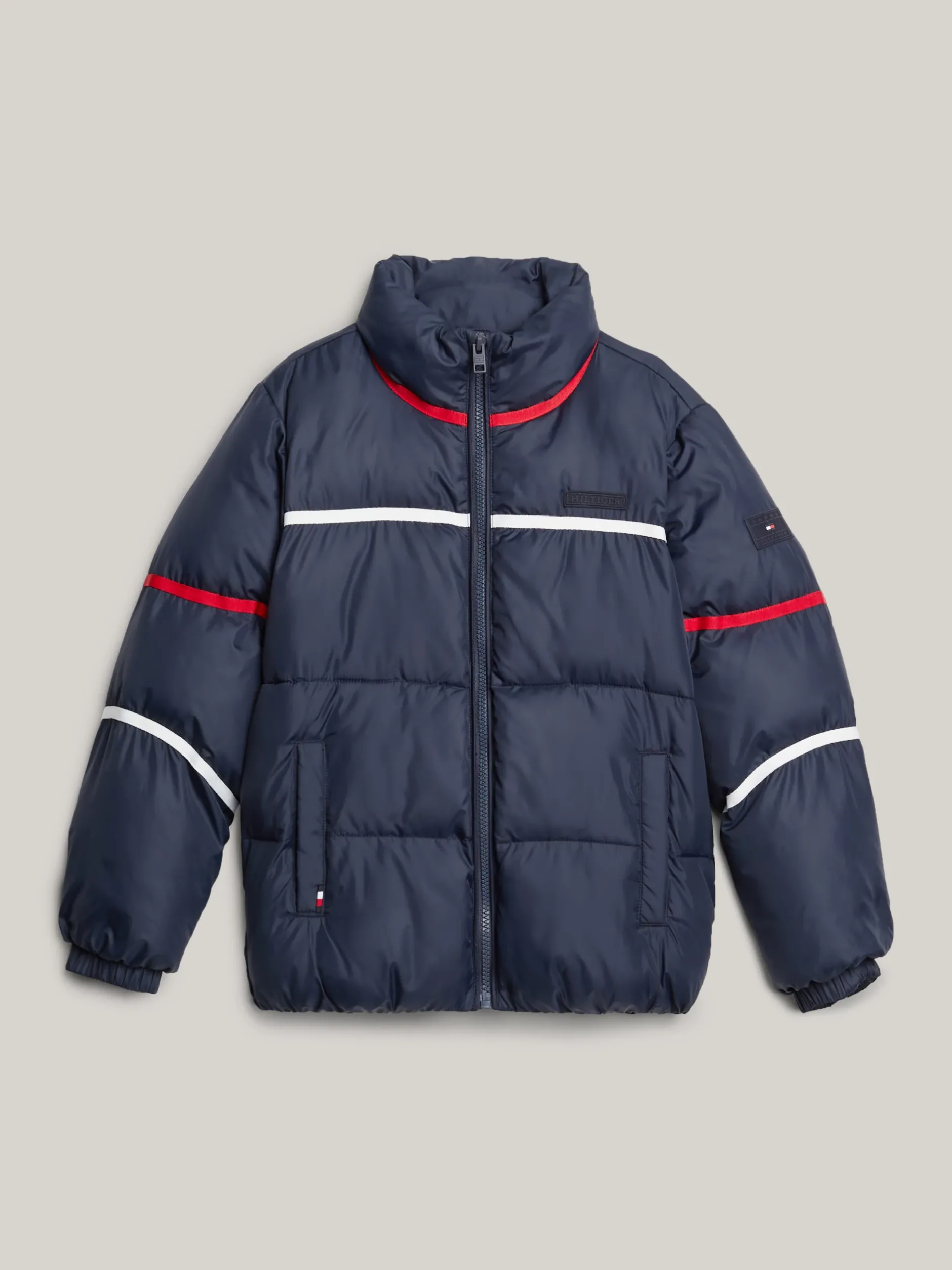 Kurtki I Płaszcze|Kurtki*Tommy Hilfiger Ocieplana Kurtka W Paski O Luźnym Kroju DESERT SKY