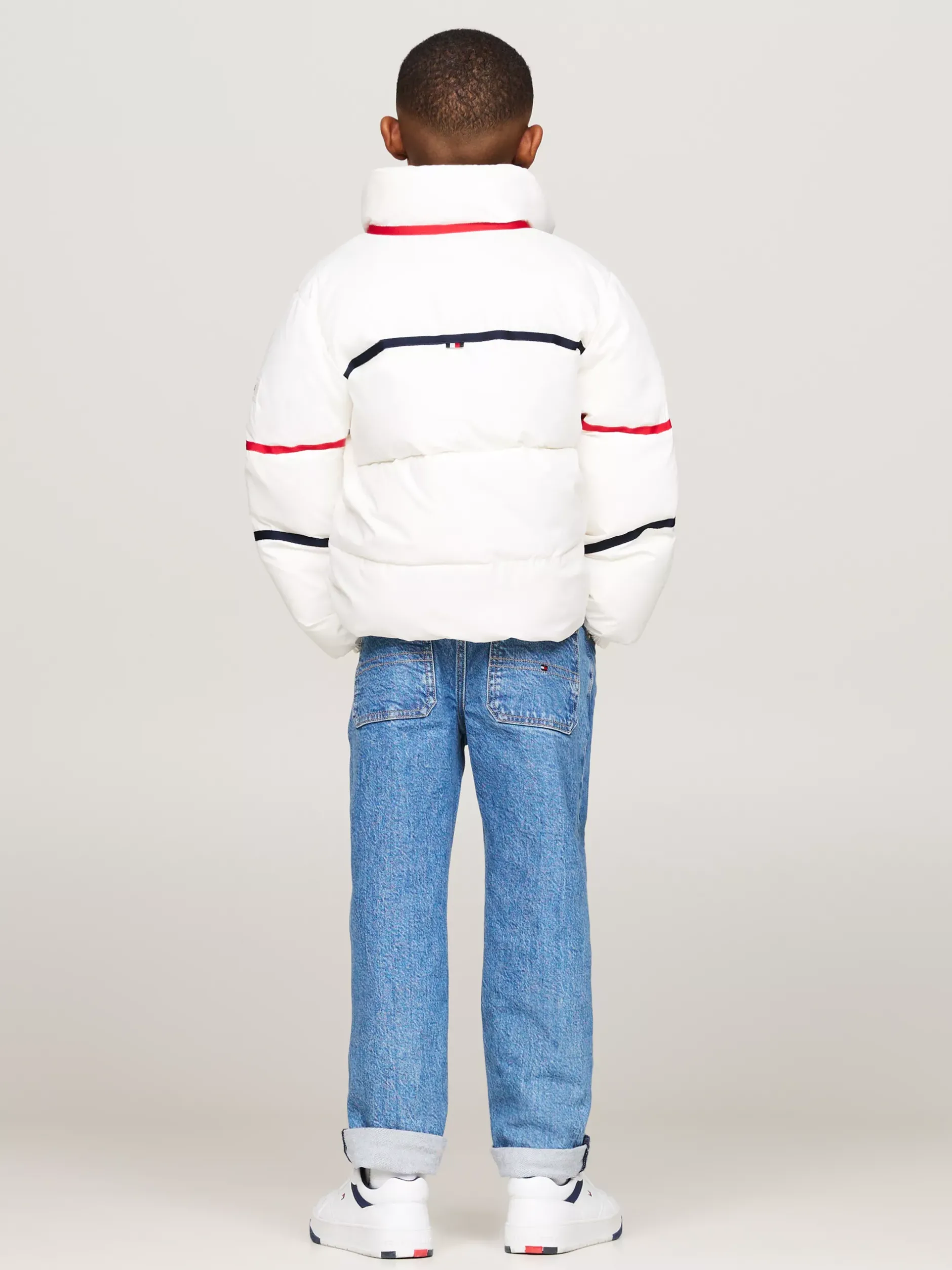 Kurtki I Płaszcze|Kurtki*Tommy Hilfiger Ocieplana Kurtka W Paski O Luźnym Kroju ANCIENT WHITE
