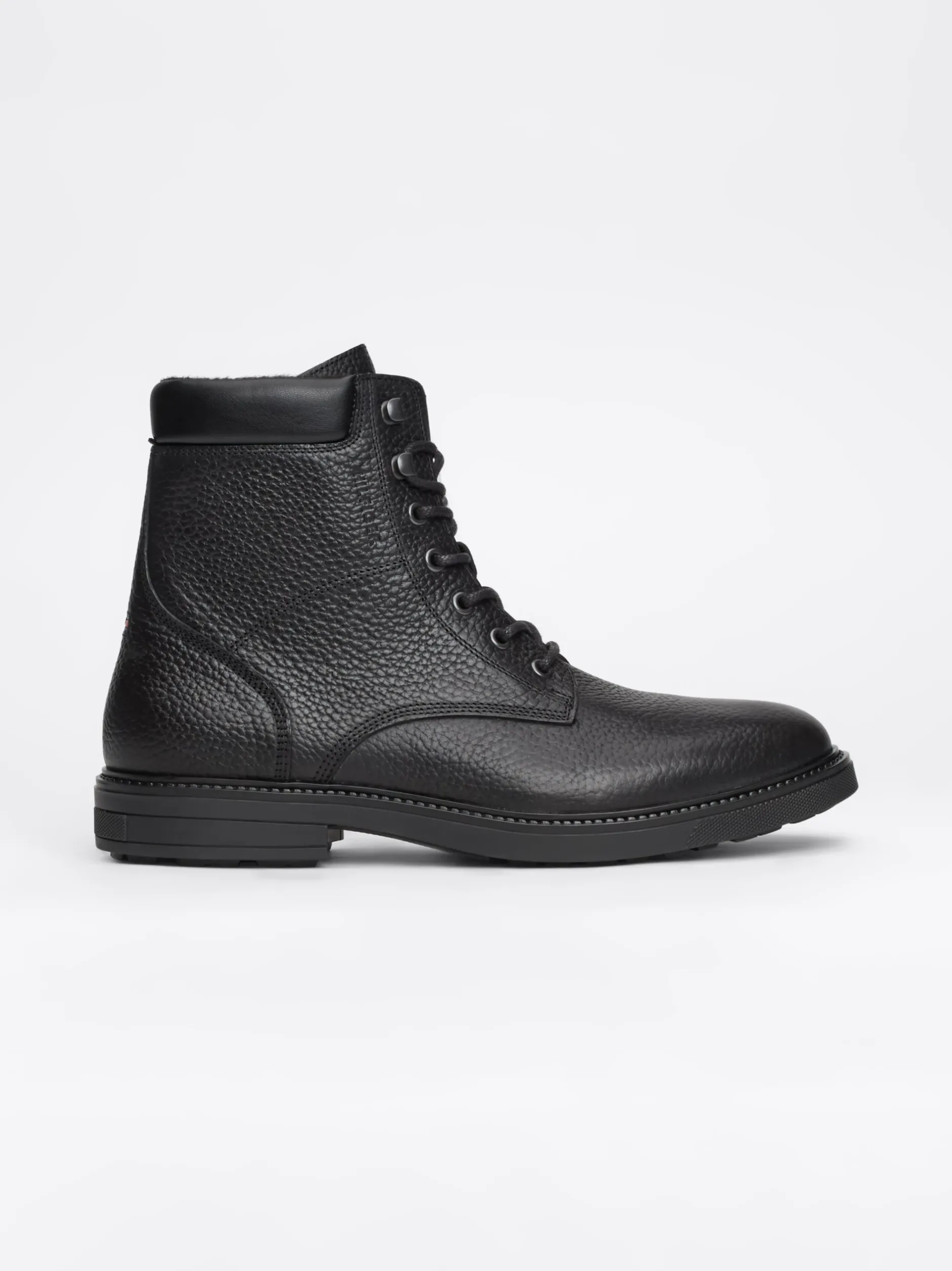 Buty Sznurowane|Buty*Tommy Hilfiger Ocieplane Botki Z Groszkowanej Skóry BLACK