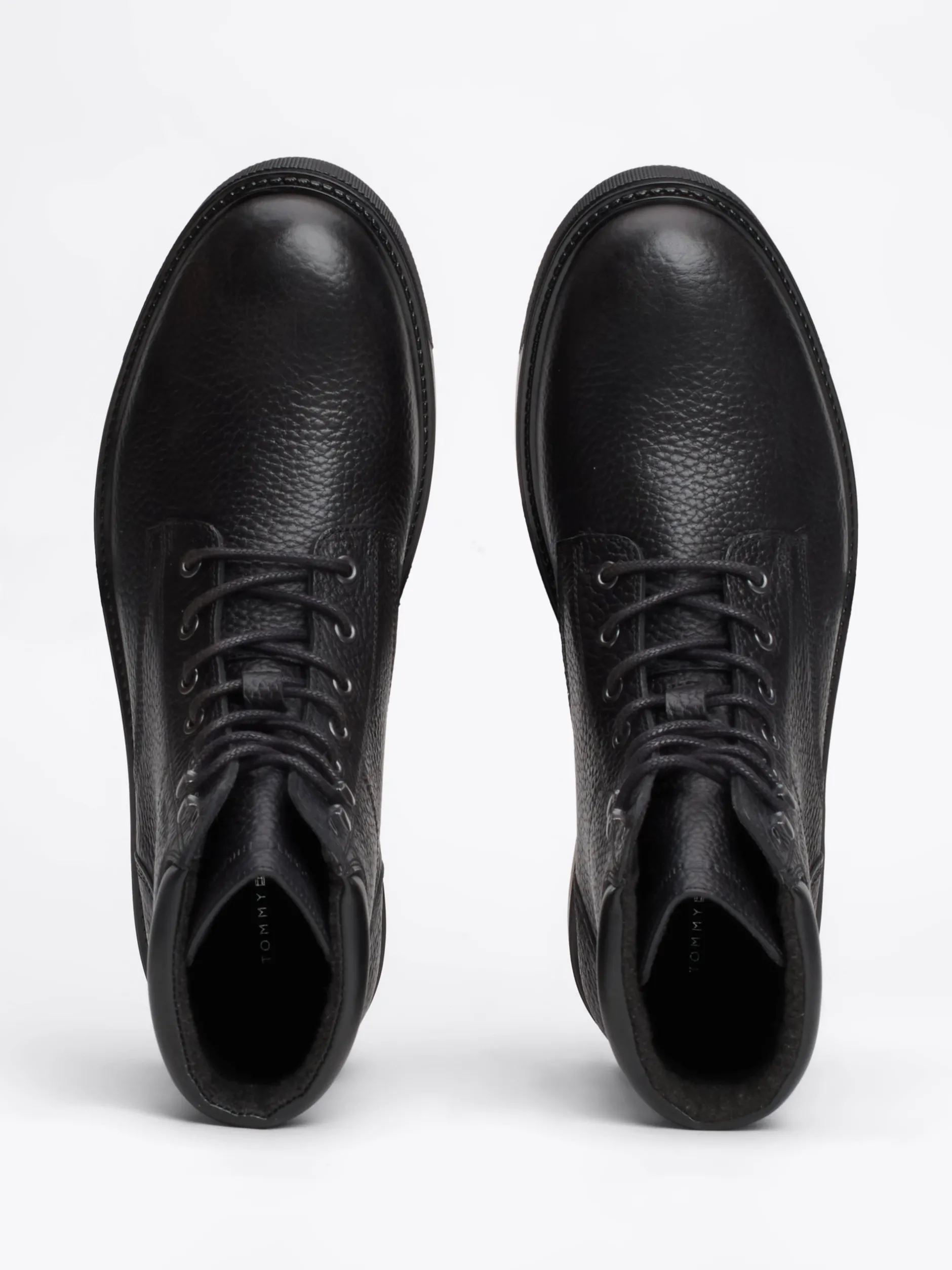 Buty Sznurowane|Buty*Tommy Hilfiger Ocieplane Botki Z Groszkowanej Skóry BLACK