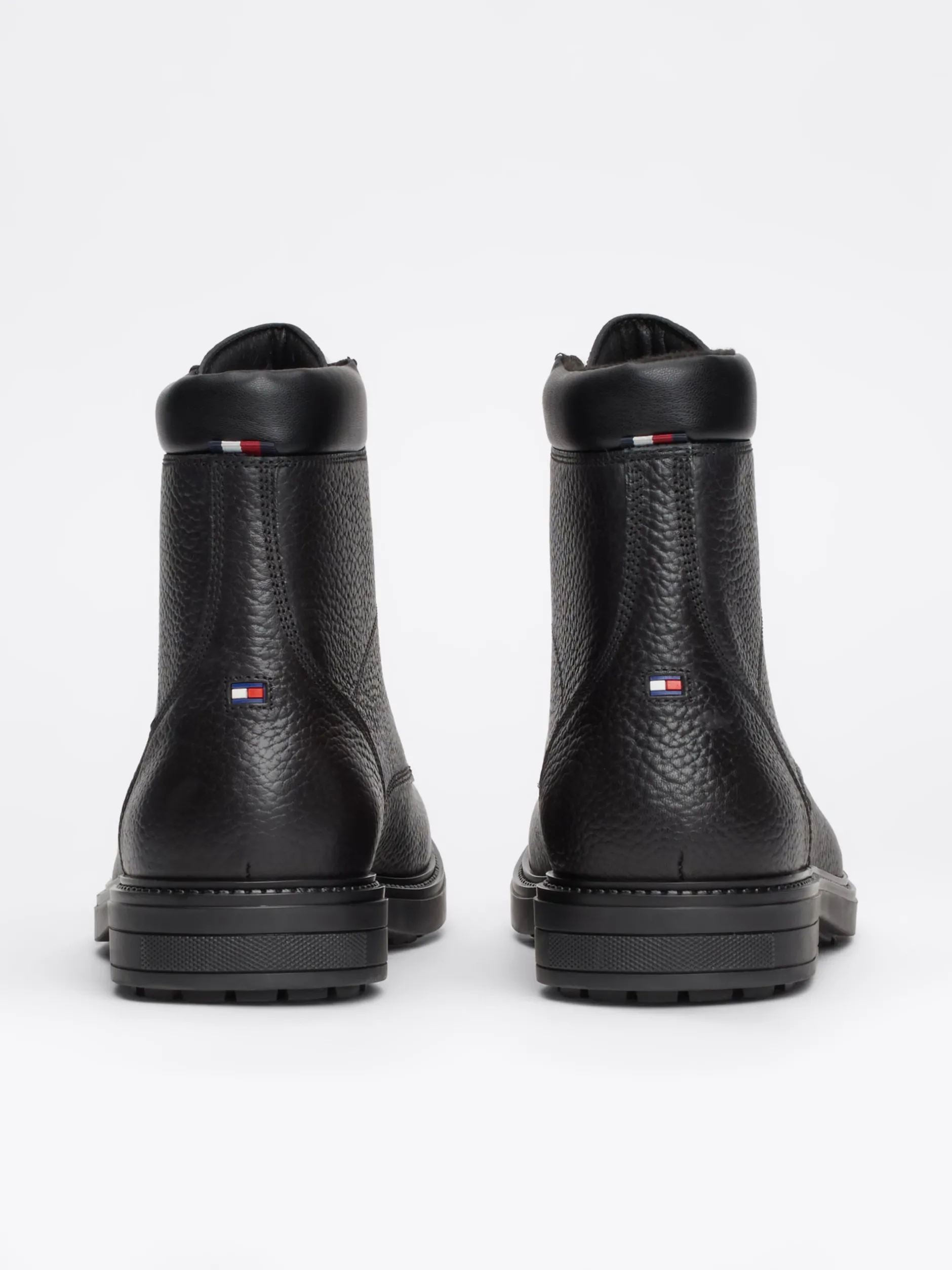 Buty Sznurowane|Buty*Tommy Hilfiger Ocieplane Botki Z Groszkowanej Skóry BLACK