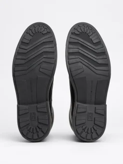 Buty Sznurowane|Buty*Tommy Hilfiger Ocieplane Botki Z Groszkowanej Skóry BLACK