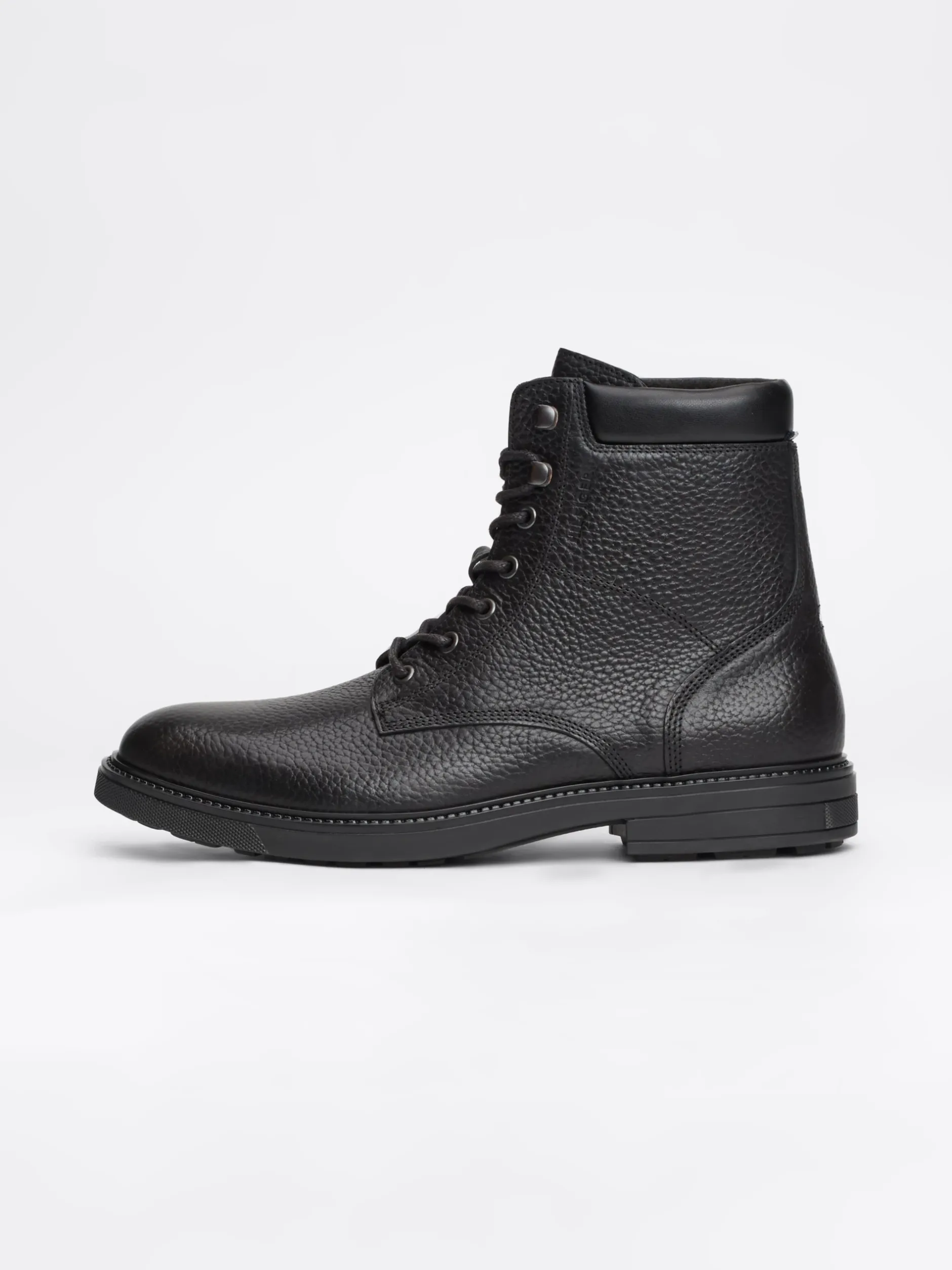 Buty Sznurowane|Buty*Tommy Hilfiger Ocieplane Botki Z Groszkowanej Skóry BLACK