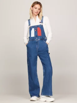 Sukienki*Tommy Hilfiger Ogrodniczki Archive Z Szerokimi Nogawkami DENIM MEDIUM