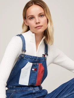 Sukienki*Tommy Hilfiger Ogrodniczki Archive Z Szerokimi Nogawkami DENIM MEDIUM