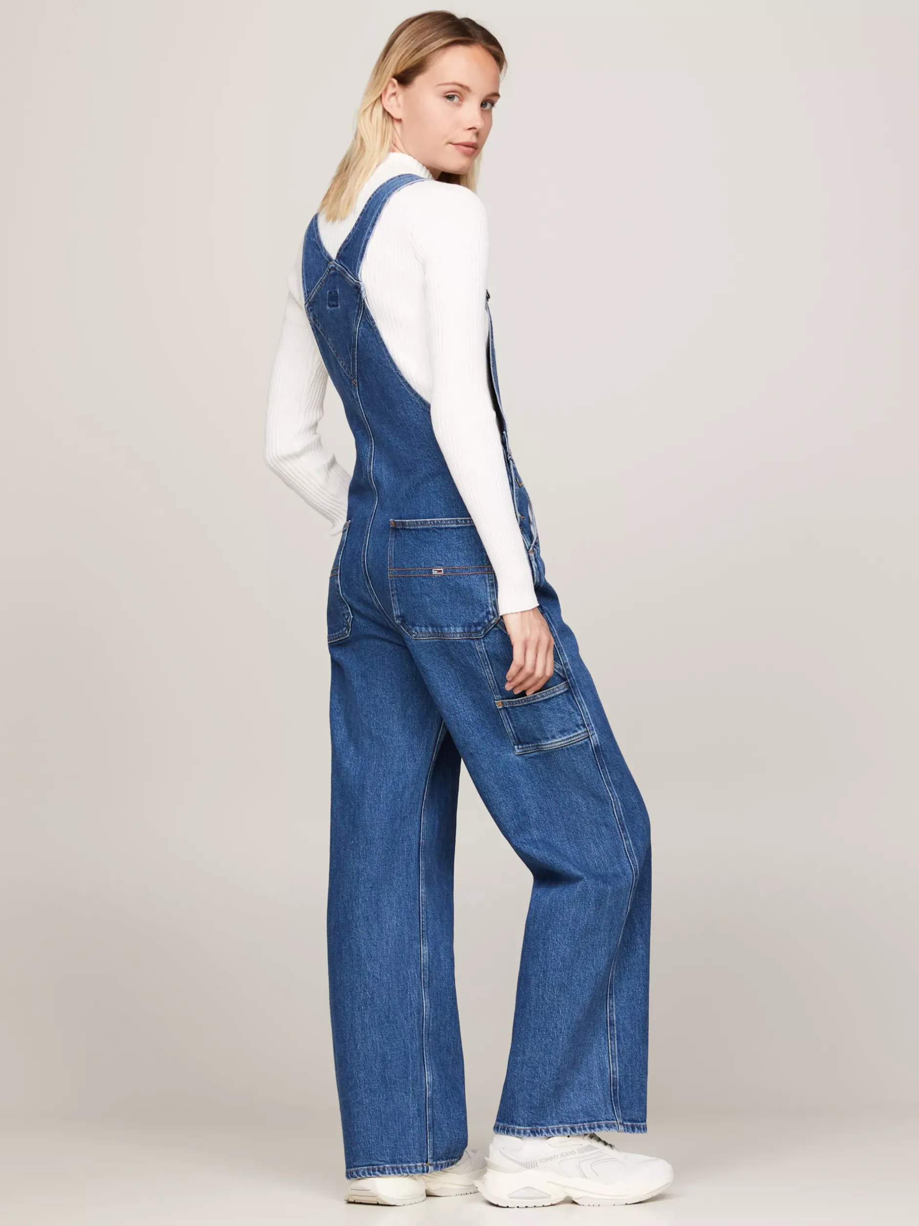 Sukienki*Tommy Hilfiger Ogrodniczki Archive Z Szerokimi Nogawkami DENIM MEDIUM