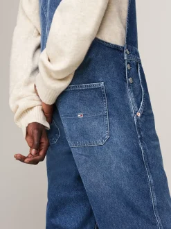 Jeansy*Tommy Hilfiger Ogrodniczki Ryan O Regularnym Kroju Z Flagą DENIM MEDIUM