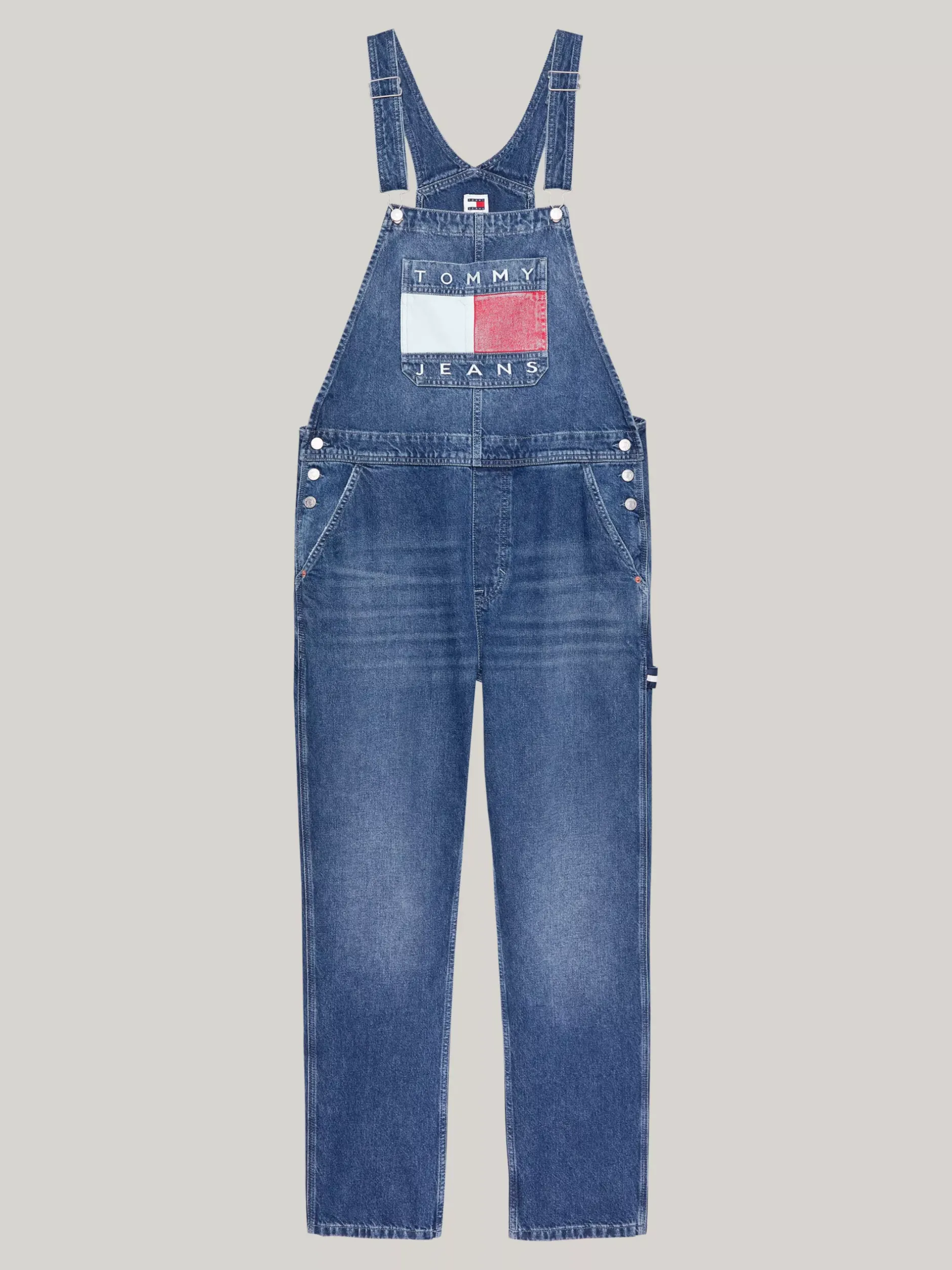 Jeansy*Tommy Hilfiger Ogrodniczki Ryan O Regularnym Kroju Z Flagą DENIM MEDIUM