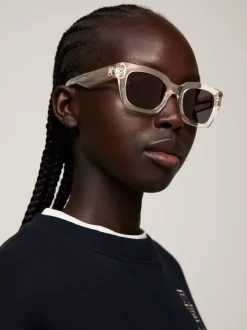 Okulary Przeciwsłoneczne*Tommy Hilfiger Okulary Przeciwsłoneczne Typu Kocie Oczy Z Monogramem TH TRANSP NUDE