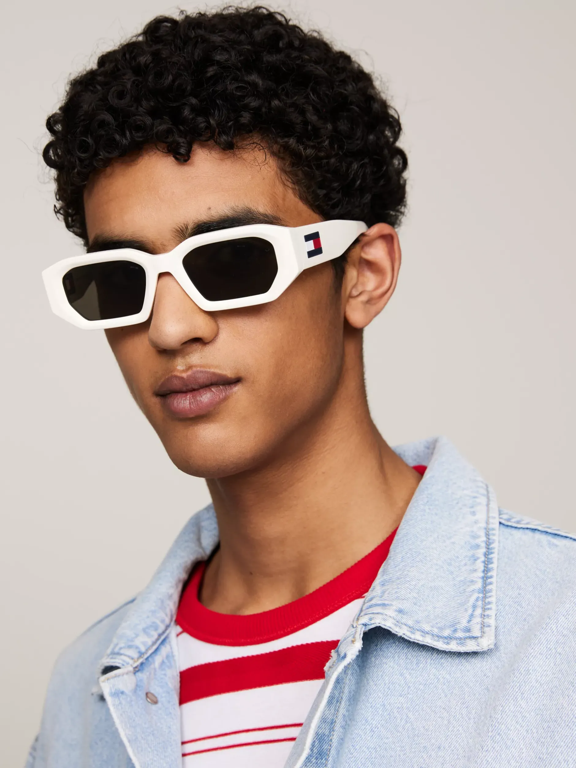 Okulary Przeciwsłoneczne|Okulary Przeciwsłoneczne*Tommy Hilfiger Ośmiokątne Okulary Przeciwsłoneczne WHITE
