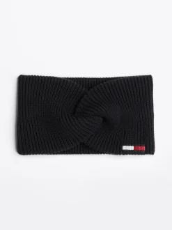Czapki I Szaliki*Tommy Hilfiger Opaska Na Głowę Ze Skręconym Przodem BLACK