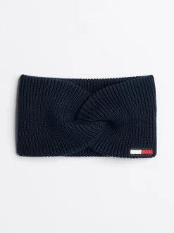 Czapki I Szaliki*Tommy Hilfiger Opaska Na Głowę Ze Skręconym Przodem DARK NIGHT NAVY