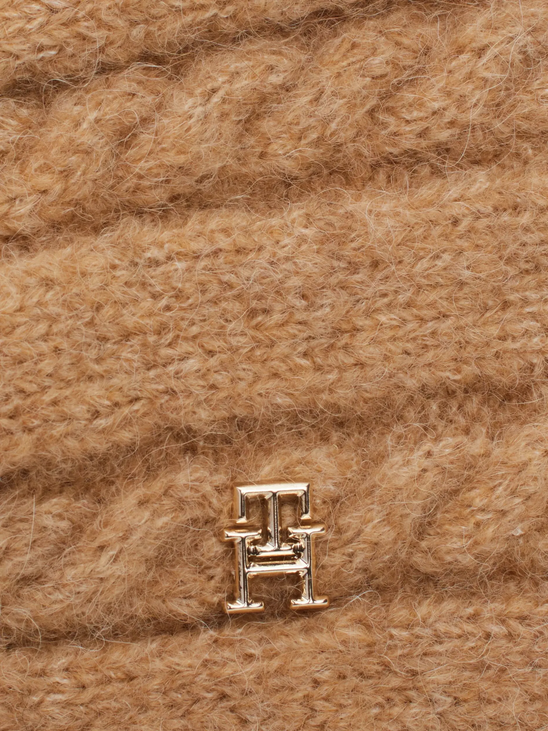 Czapki I Szaliki*Tommy Hilfiger Opaska O Warkoczowym Splocie Z Alpaką BEIGE