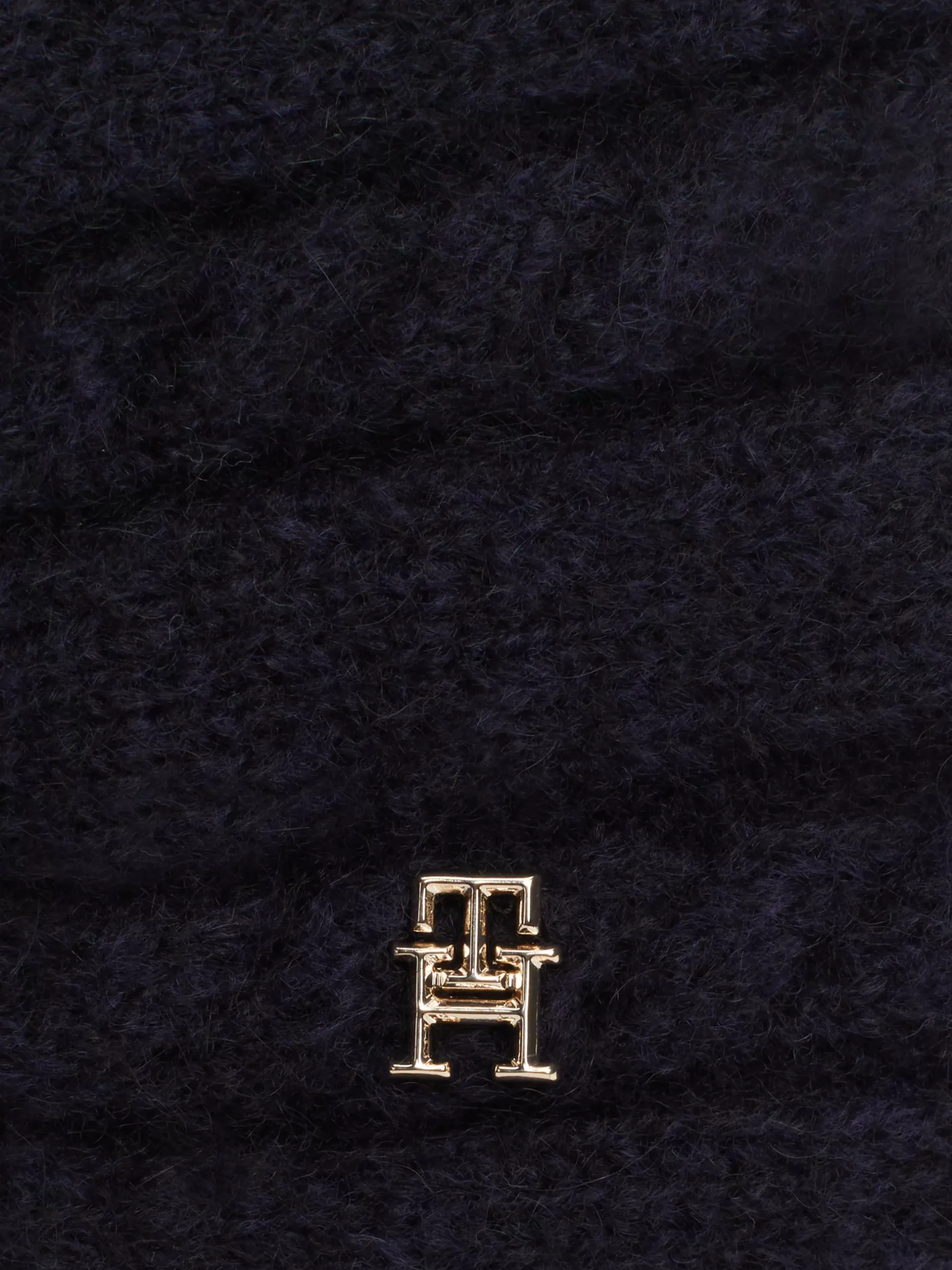 Czapki I Szaliki*Tommy Hilfiger Opaska O Warkoczowym Splocie Z Alpaką SPACE BLUE