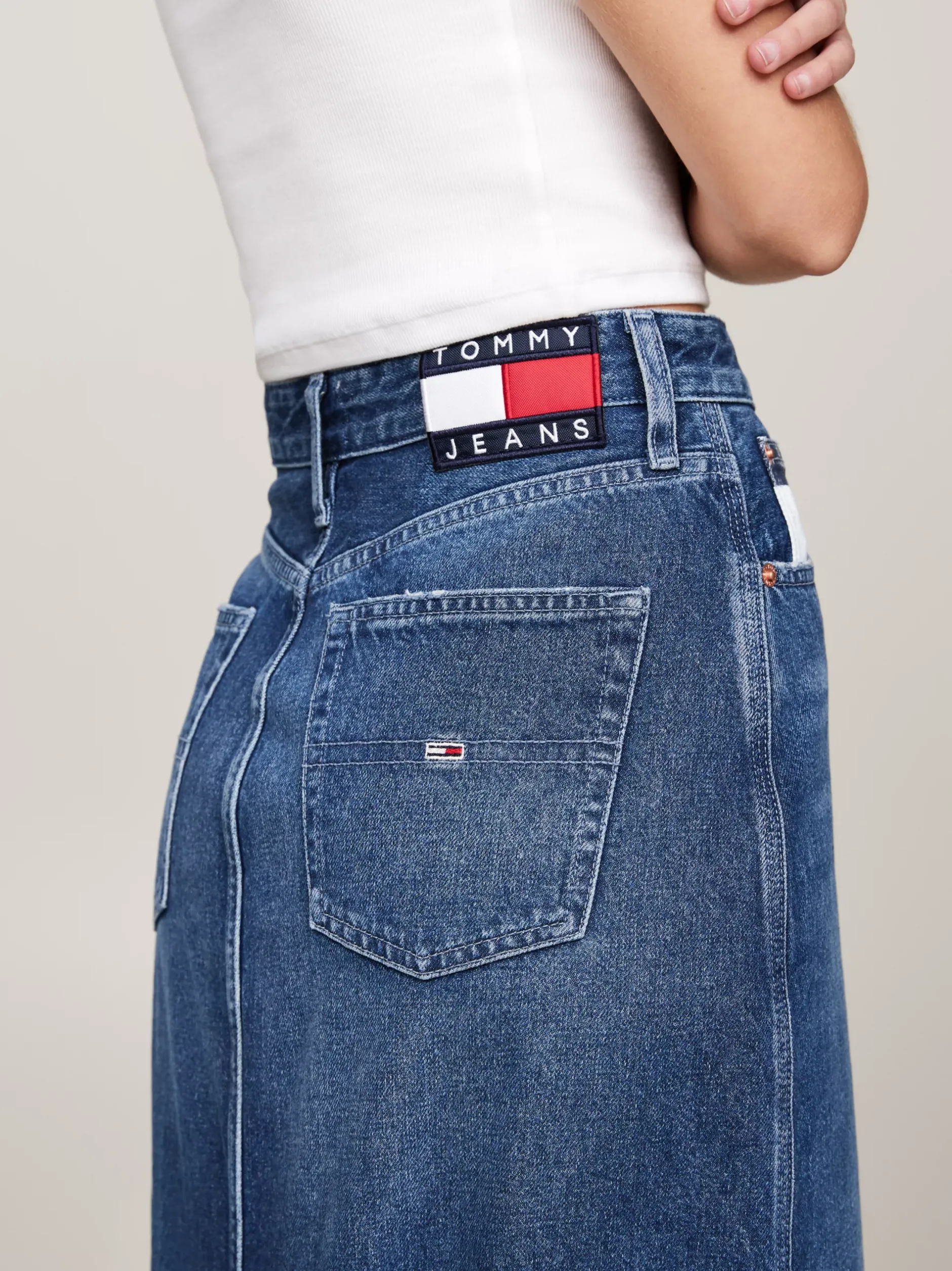 Spódnice*Tommy Hilfiger Ołówkowa Spódnica Claire O Długości Midi DENIM MEDIUM