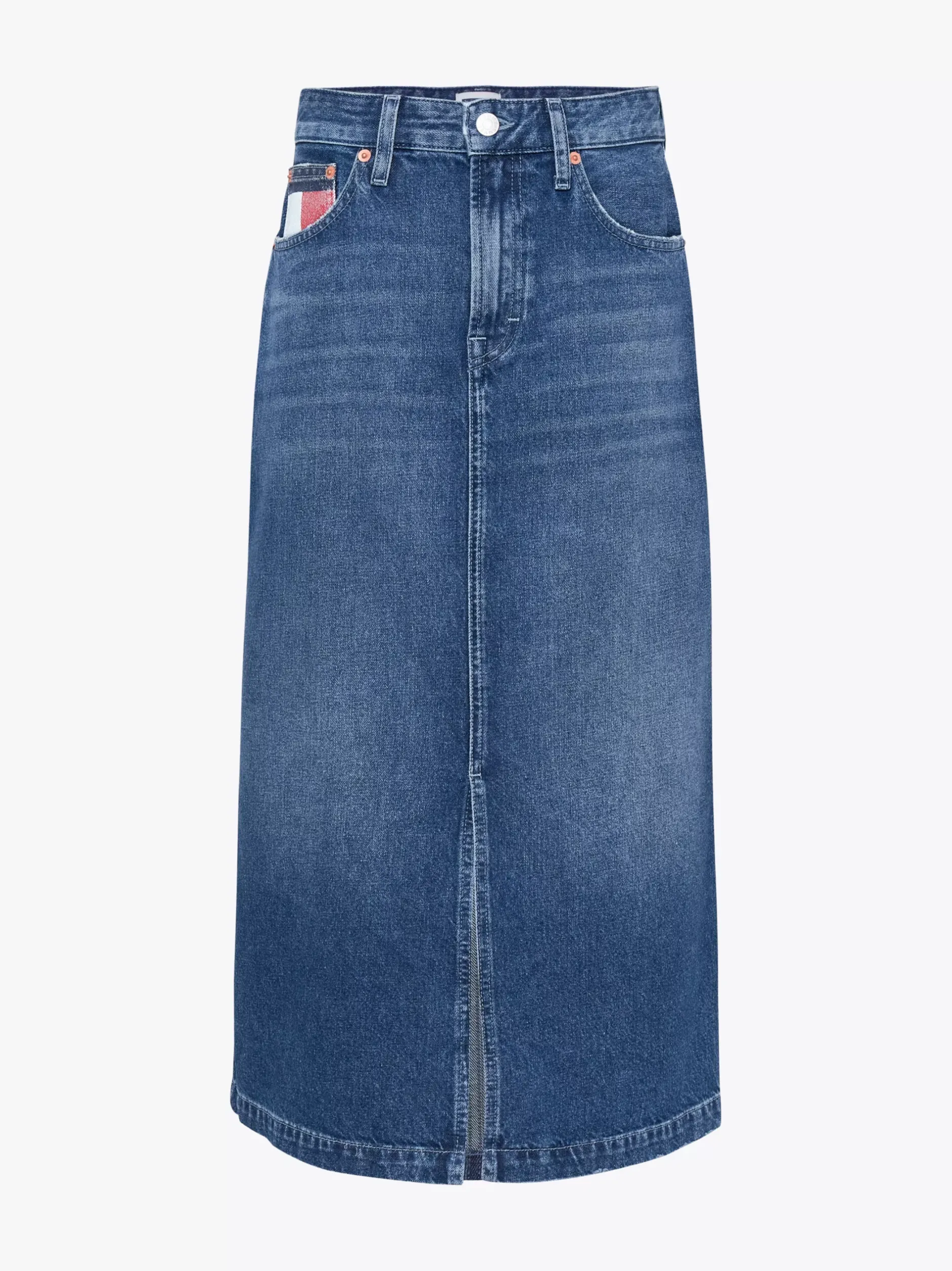 Spódnice*Tommy Hilfiger Ołówkowa Spódnica Claire O Długości Midi DENIM MEDIUM
