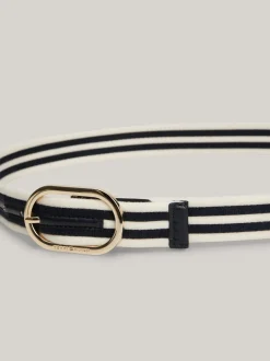 Paski*Tommy Hilfiger Parciany Pasek Chic Ze Wzorem SPACE BLUE / ECRU