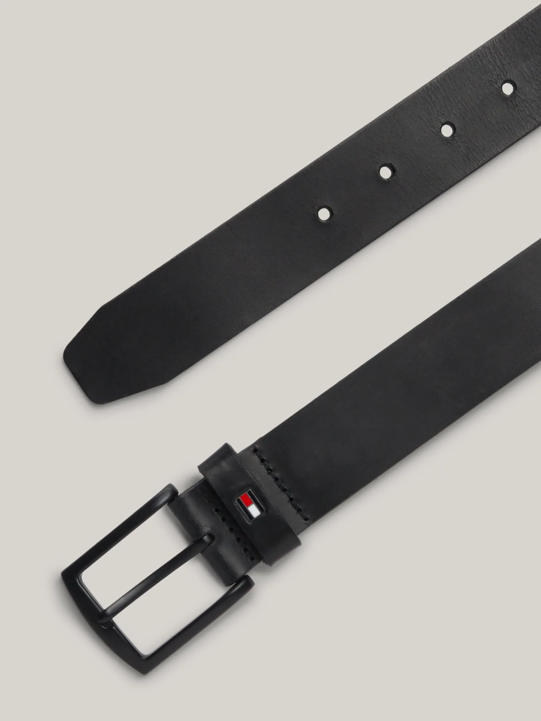 Paski*Tommy Hilfiger Pasek Denton Z Matowej Skóry BLACK