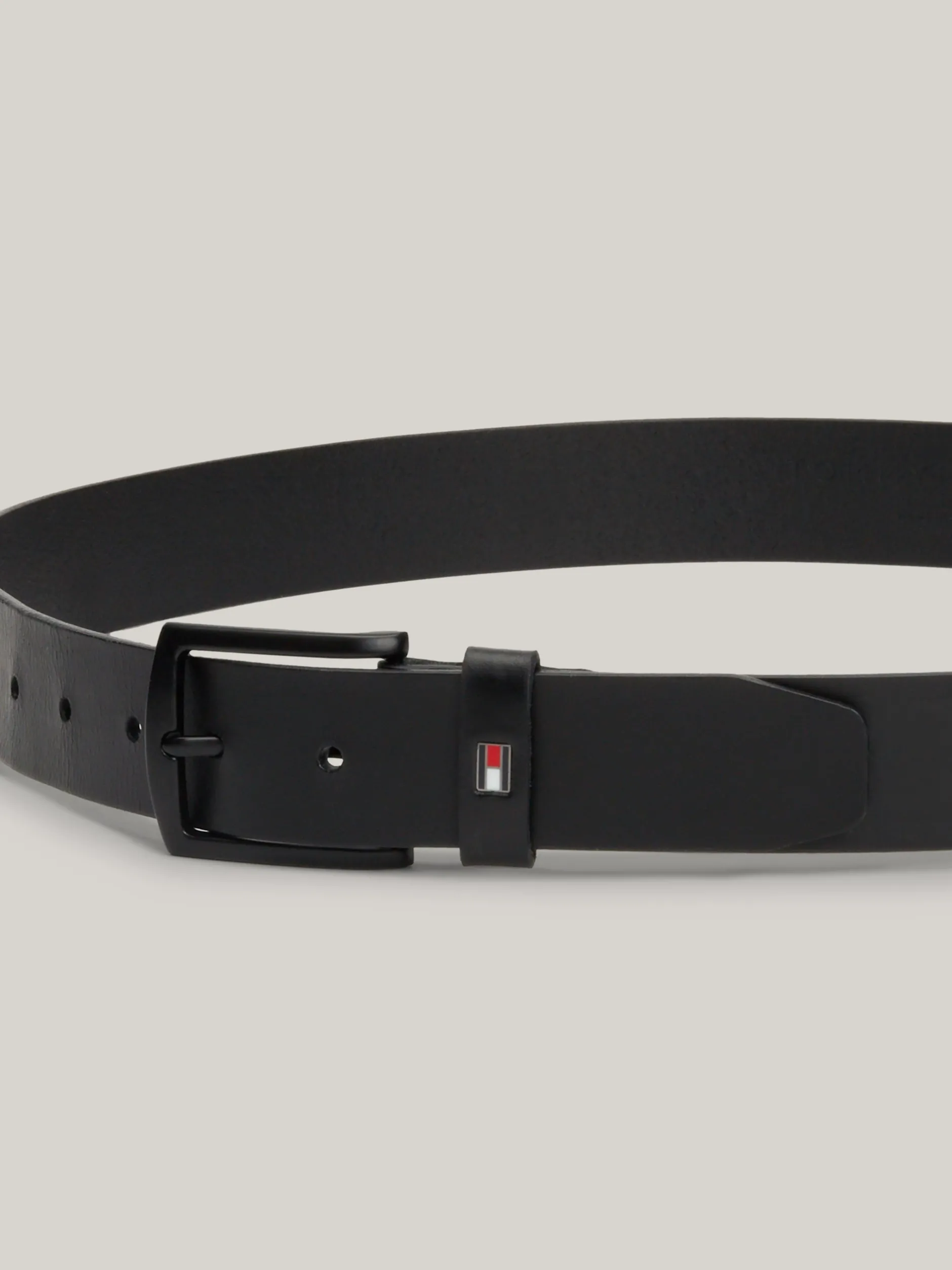 Paski*Tommy Hilfiger Pasek Denton Z Matowej Skóry BLACK