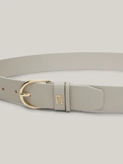 Paski*Tommy Hilfiger Pasek Essential Effortless Z Teksturowanej Skóry CLASSIC BEIGE