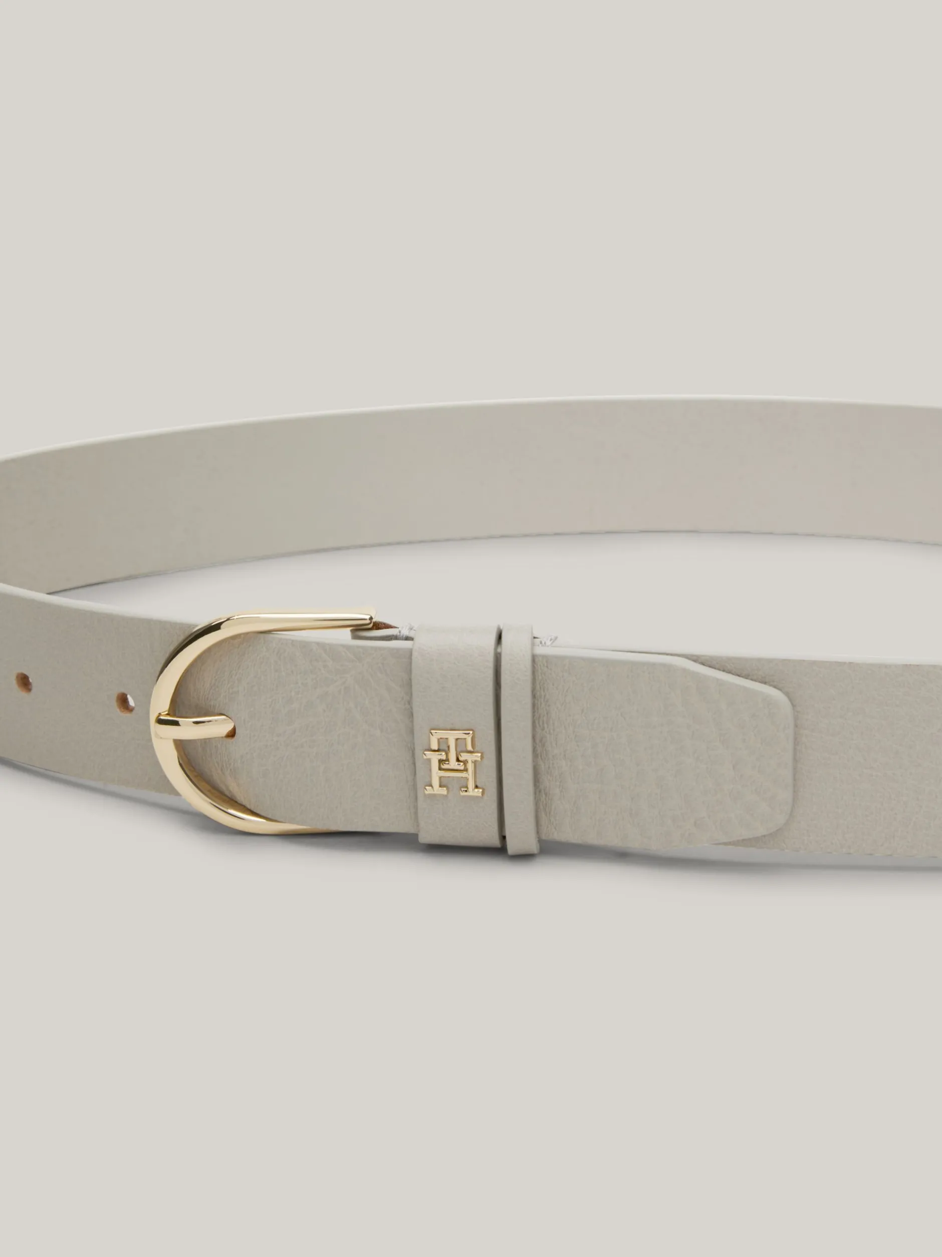 Paski*Tommy Hilfiger Pasek Essential Effortless Z Teksturowanej Skóry CLASSIC BEIGE