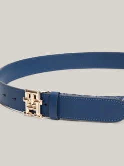 Paski*Tommy Hilfiger Pasek Z żakardowego Płótna FOSSIL BLUE