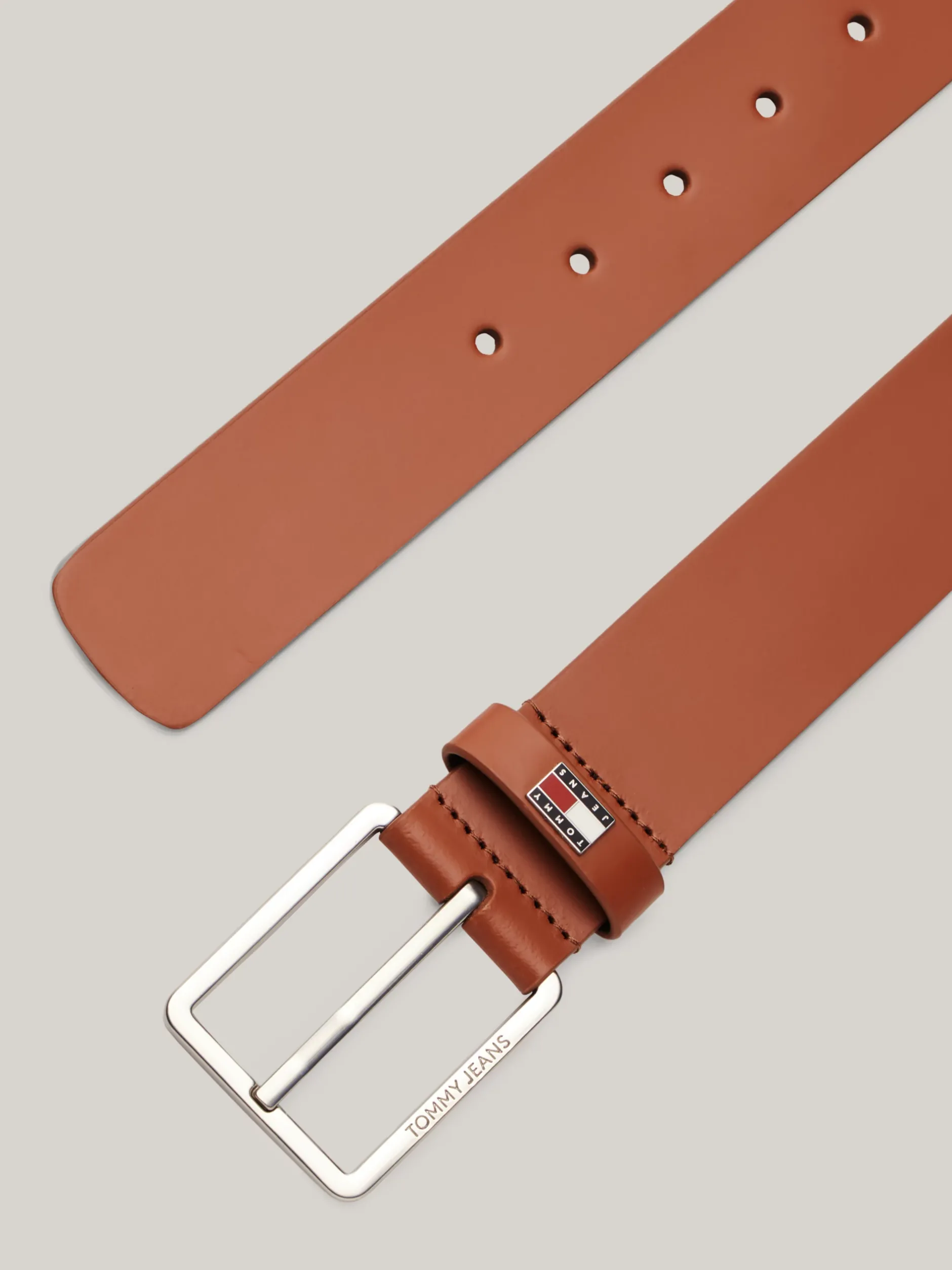 Paski*Tommy Hilfiger Pasek Z Gładkiej Skóry Z Logo COGNAC