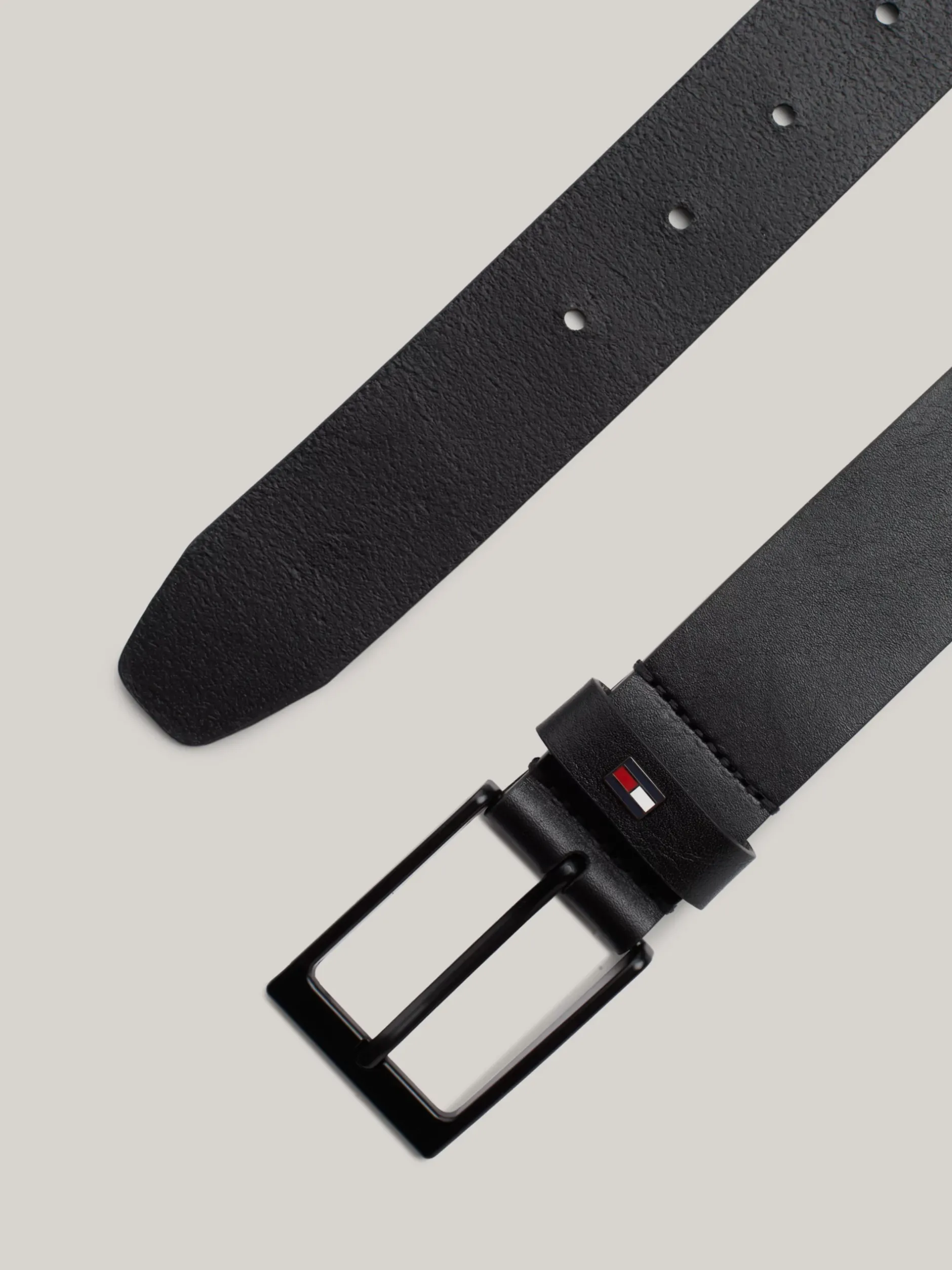 Paski*Tommy Hilfiger Pasek Ze Skóry Z Metalową Szprzaczką BLACK