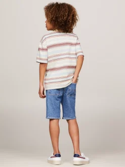 T-Shirty I Koszulki Polo*Tommy Hilfiger Pasiasty T-shirt Z Kontrastową Kieszenią RED / BLUE MIXSTRIPES