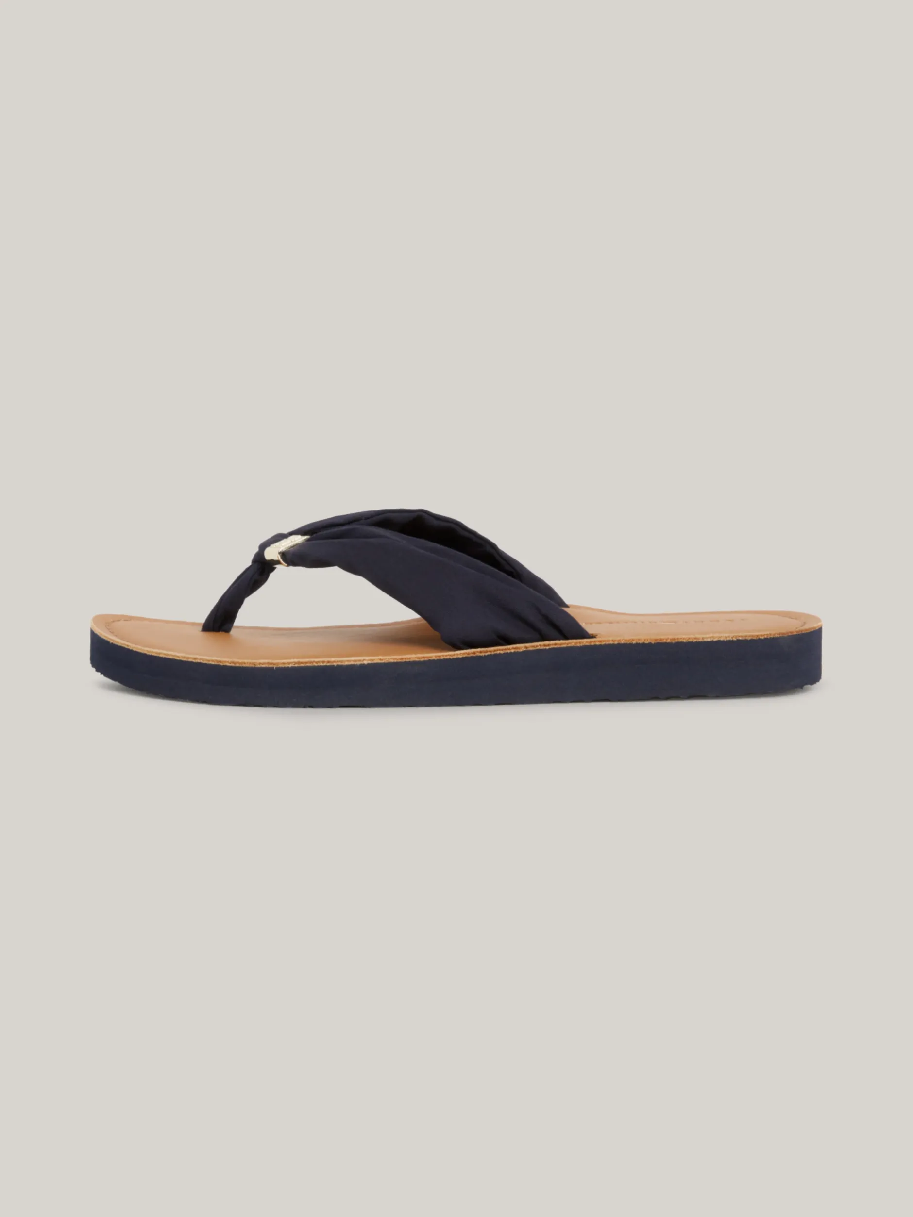 Sandały*Tommy Hilfiger Płaskie Japonki Plażowe Elevated Z Marszczeniem SPACE BLUE
