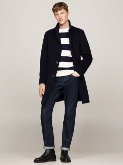 Kurtki & Płaszcze*Tommy Hilfiger Płaszcz Smart Casual Z Mieszanki Wełny DESERT SKY