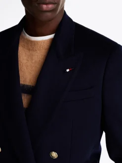 Kurtki & Płaszcze*Tommy Hilfiger Płaszcz Z Mieszanki Kaszmiru BLUE