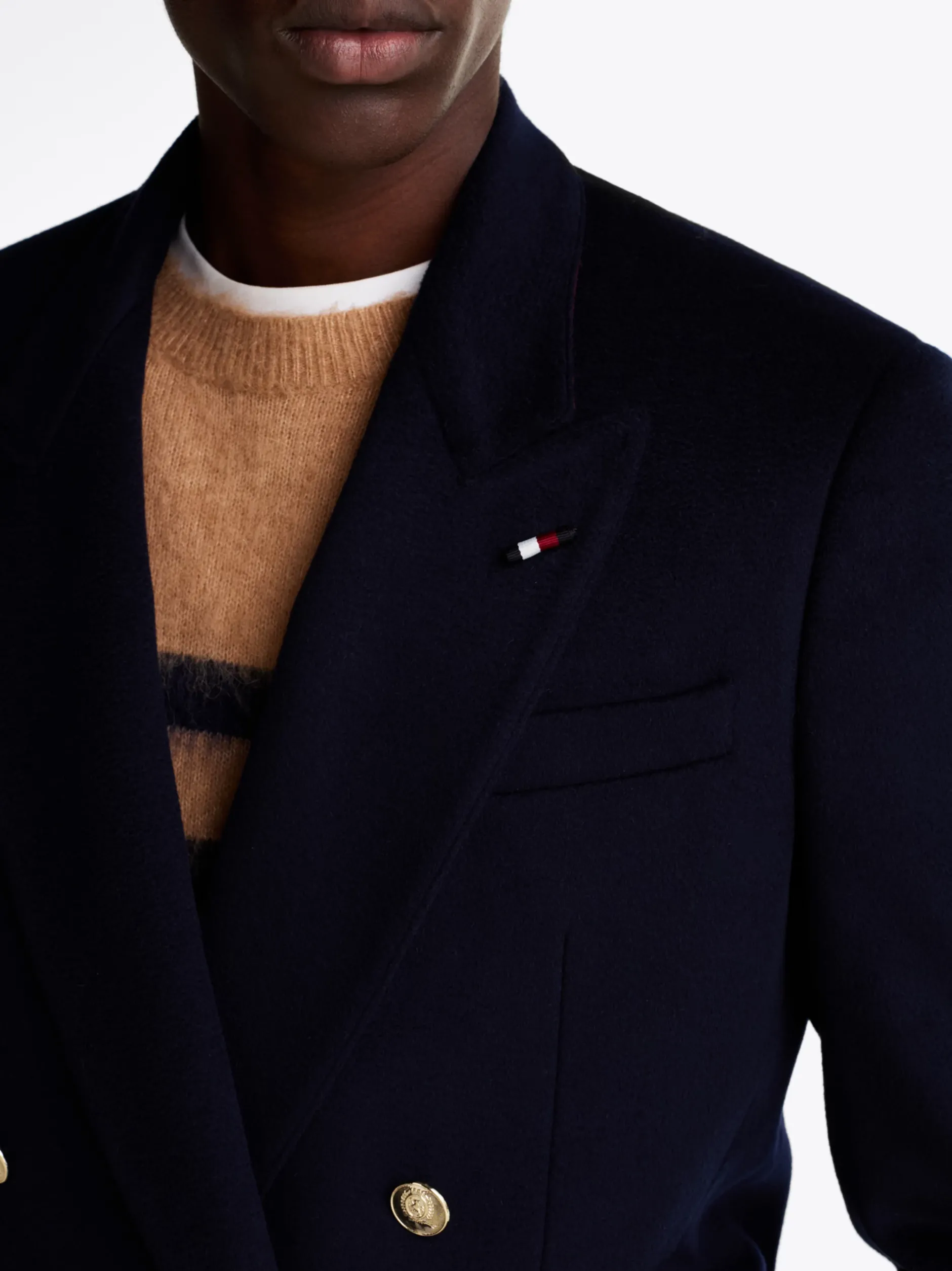 Kurtki & Płaszcze*Tommy Hilfiger Płaszcz Z Mieszanki Kaszmiru BLUE