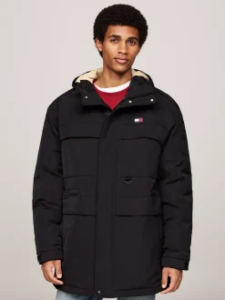 Kurtki & Płaszcze*Tommy Hilfiger Płócienna Kurtka Puchowa BLACK