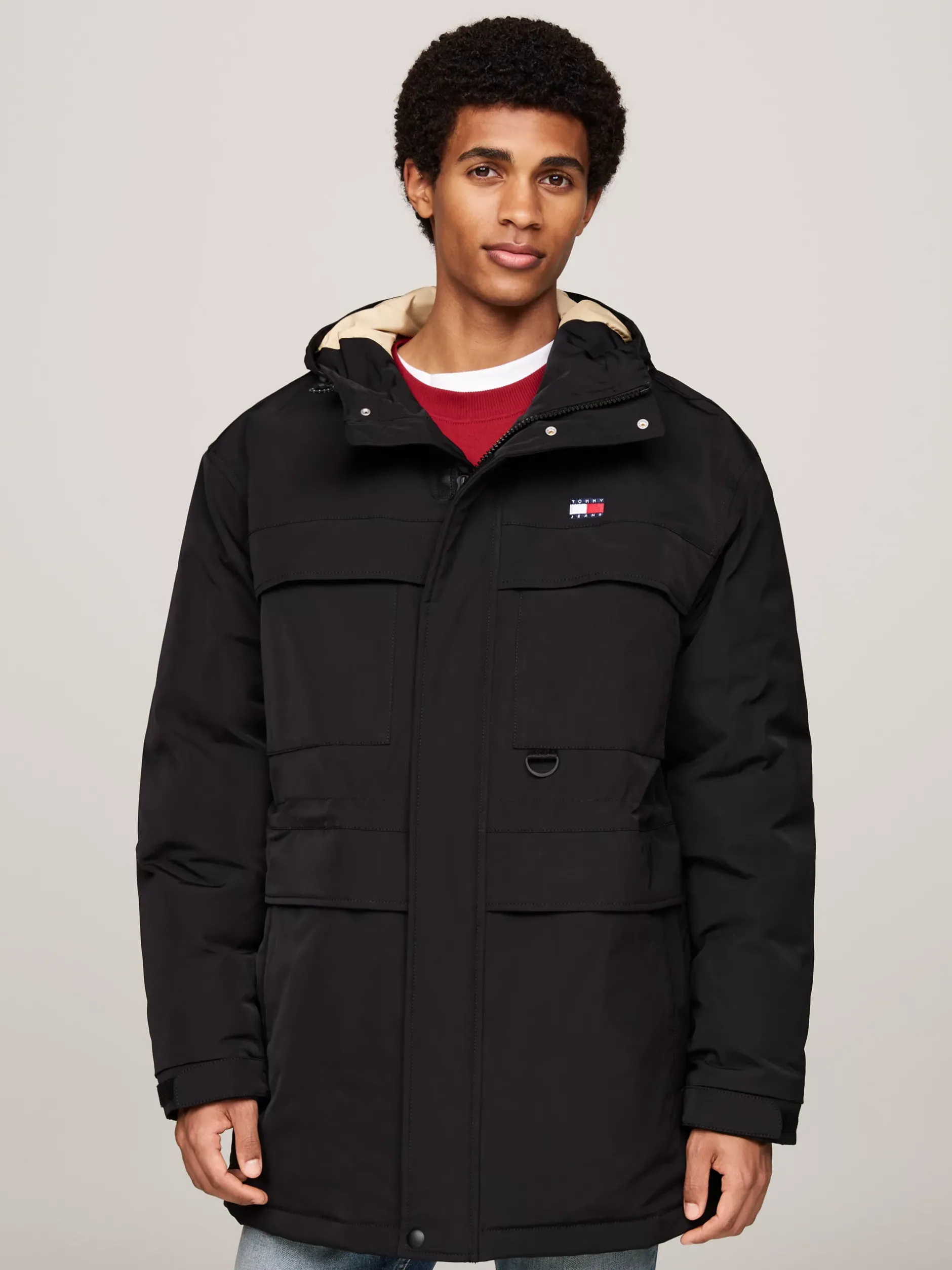 Kurtki & Płaszcze*Tommy Hilfiger Płócienna Kurtka Puchowa BLACK