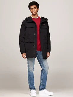 Kurtki & Płaszcze*Tommy Hilfiger Płócienna Kurtka Puchowa BLACK
