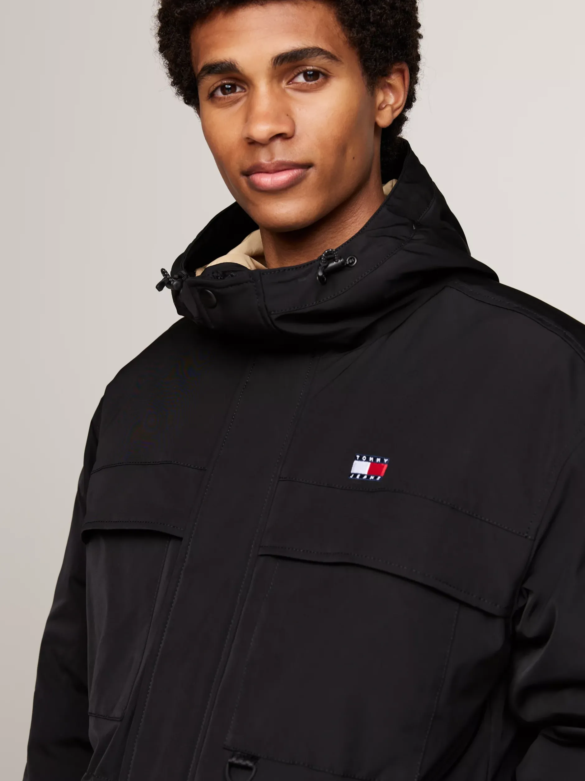 Kurtki & Płaszcze*Tommy Hilfiger Płócienna Kurtka Puchowa BLACK