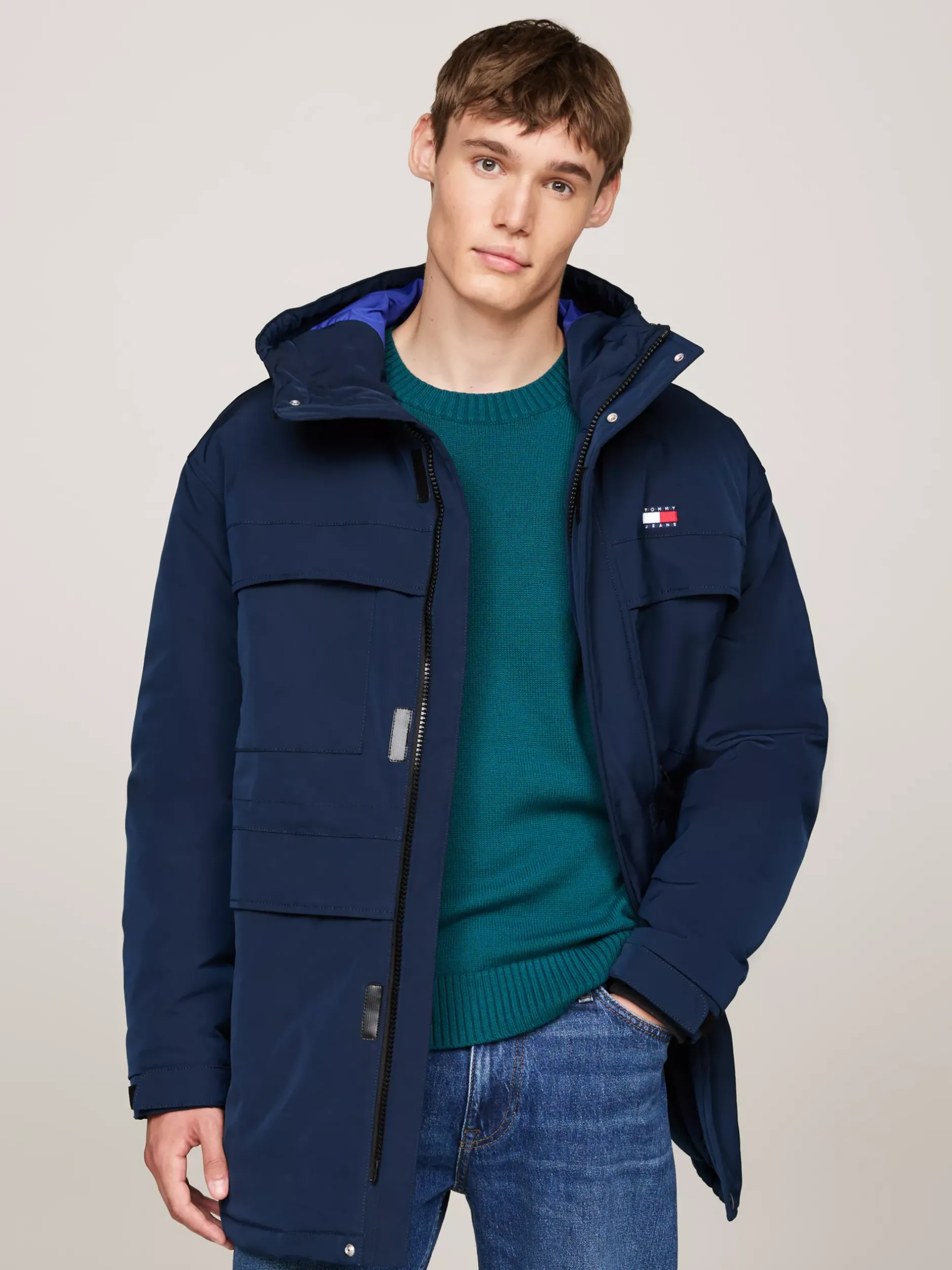 Kurtki & Płaszcze*Tommy Hilfiger Płócienna Kurtka Puchowa DARK NIGHT NAVY