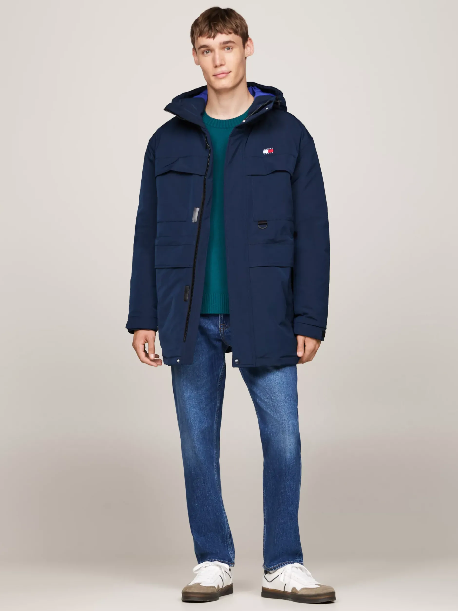 Kurtki & Płaszcze*Tommy Hilfiger Płócienna Kurtka Puchowa DARK NIGHT NAVY